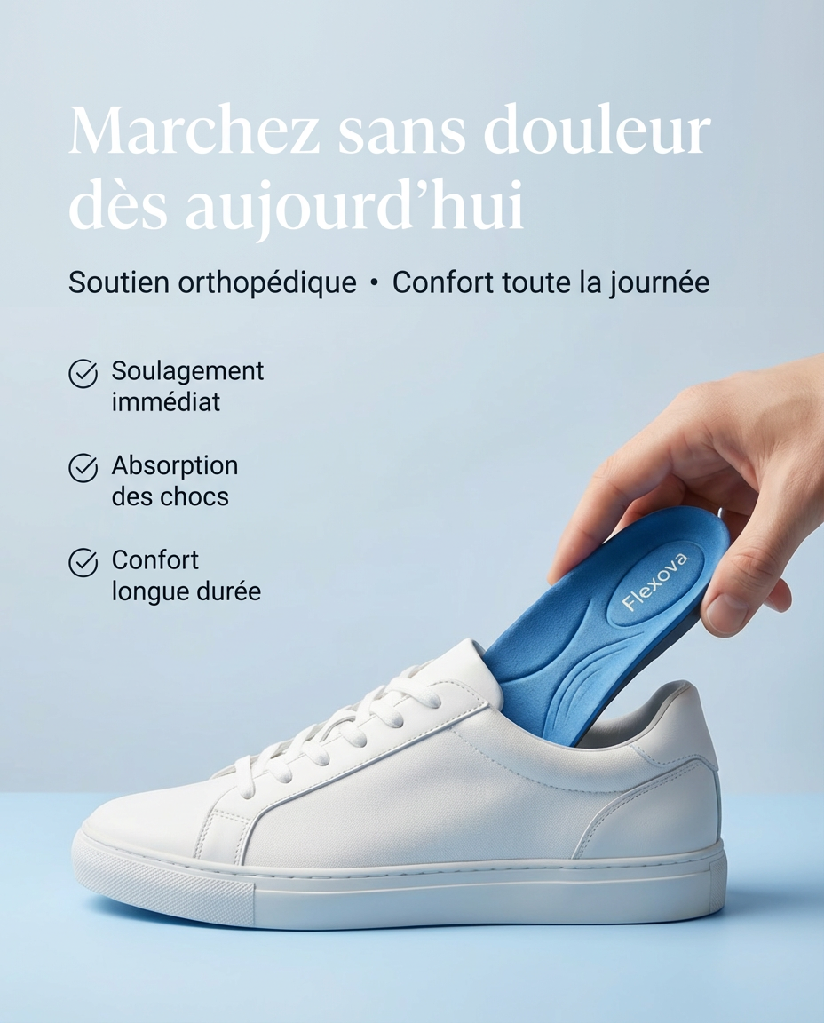 Semelles Flexova™ – Soulagez vos douleurs plantaires dès aujourd'hui